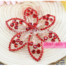 princess real red diamond wedding hair jewelry combs